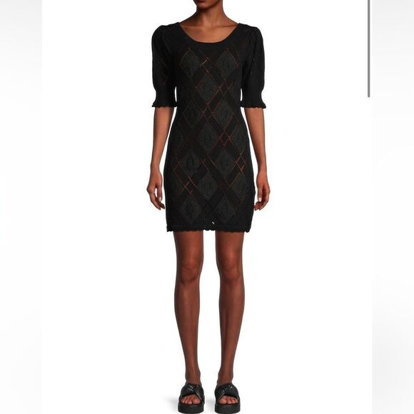 NWT LoveShackFancy KATARA KNIT BLACK MINI DRESS Large - Picture 16 of 16